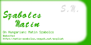 szabolcs matin business card